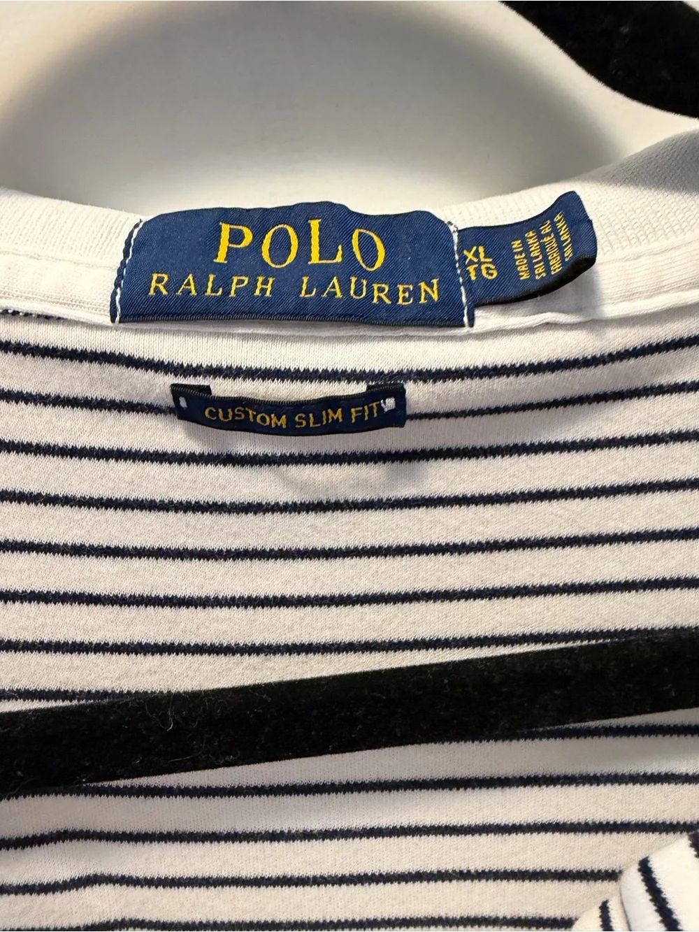 Ralph Lauren Black & White Striped Polo Tee